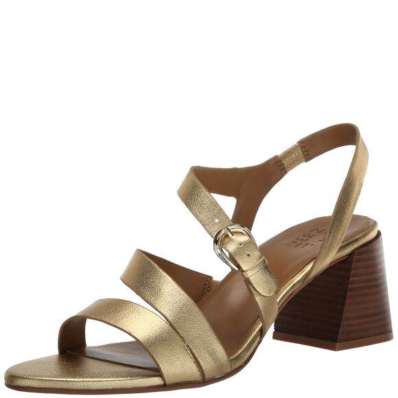 Naturalizer Shoes - Naturalizer Womens Veva Strappy Chunky Heel Sandals Gold 12 M